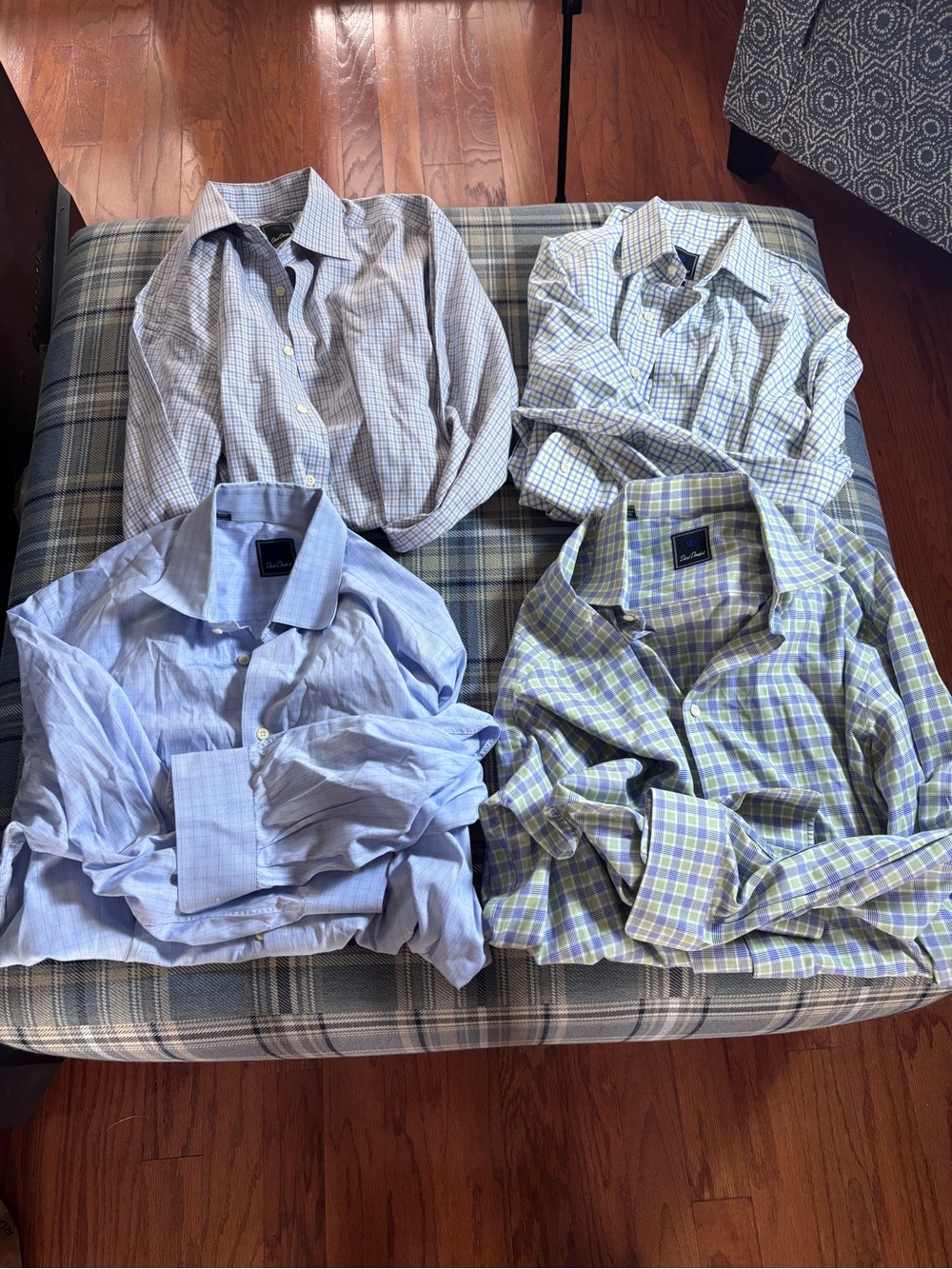 Lot of 4 David Donahue Mens Cotton Dress Shirts 32/33